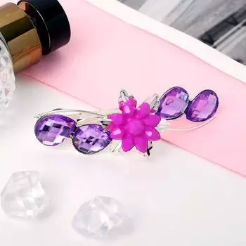 Заколка-автомат для волос "Самоцветы" 8 см ромашка, микс