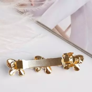 Заколка-автомат для волос "Сандрин" 6,5 см, бабочки с бусинами