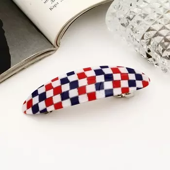 Заколка - автомат для волос «Шахматка», 9 см, МИКС