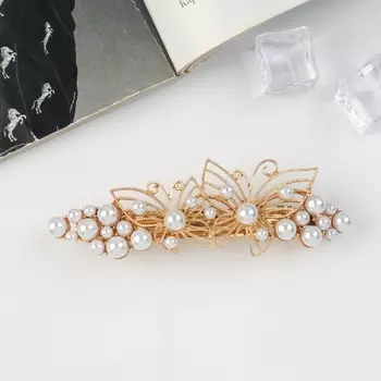 Заколка - автомат для волос «Забава», бабочки, 10 см