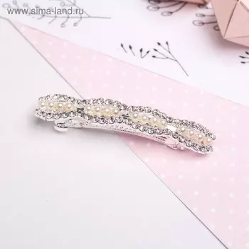 Заколка-автомат для волос "Жизель" 8,5 см узкая овалы