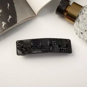 Заколка-автомат "Крисия" прямой, 8 см, чёрный