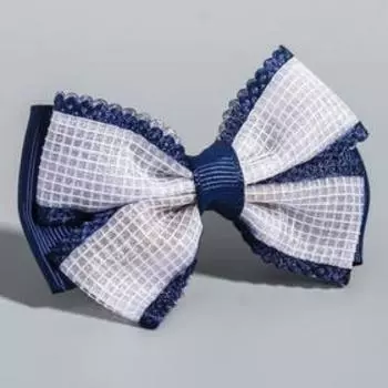 Заколка-бант, ВИНКС, двойной с синим элементом, 7,5*7,5 см