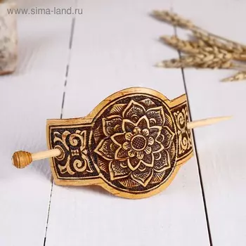 Заколка "Цветочек", береста