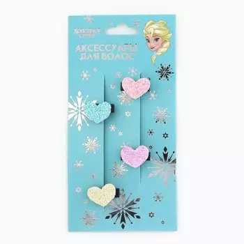 Заколки для волос, набор 4 шт., 2 см, «Холодное сердце»