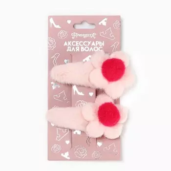 Заколка для волос, цветочек, набор 2 шт., 9 см, Принцессы