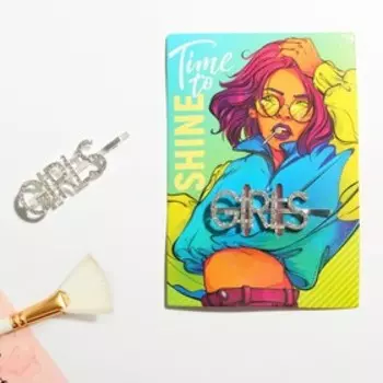 Заколка для волос со стразами "Time to shine"