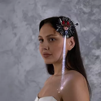 Заколка для волос светодиодная «Олень» 349 см, 1 LED, батарейки LR11302 (в комплекте), свечение белое