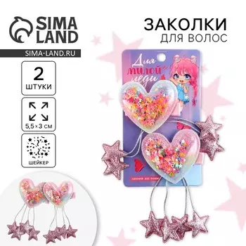 Заколки для волос с шейкером «Для милой леди», 2 шт., 4.541 см