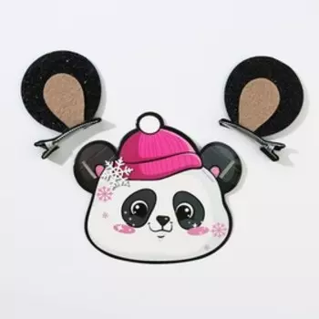 Заколки ушки для волос «Панда», 2 шт., 5,5 х 1 х 5,5 см.