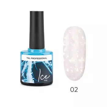 Закрепитель для гель-лака TNL Professional Ice Top, №02 с прозрачной жемчужной слюдой, 10 мл