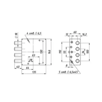 Замок гаражный "Сенат", ЗН 4-ГС-2, 009, без ответной планки, 3 ключа
