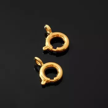 Замок-карабин позолота, (набор 2шт) 10*7мм, кольцо