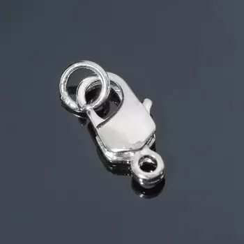 Замок-карабин родированный, 12мм, цвет серебро