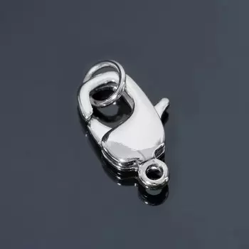 Замок-карабин родированный, 16мм, цвет серебро