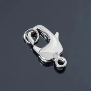 Замок-карабин родированный, 20мм, цвет серебро