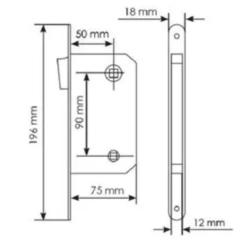 Замок магнитный сантехнический MM 2090 SN, цвет белый никель