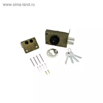 Замок накладной Димитровград "Омега" ЗН 1-2Р, 2 ригеля, цвет бронза