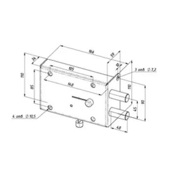 Замок накладной "Сенат", 484, ЗГС-4-1, б/о, 3 ключа