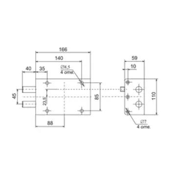 Замок накладной "Сенат", ЗНС 4-3, 115, односторонний, 5 ключей