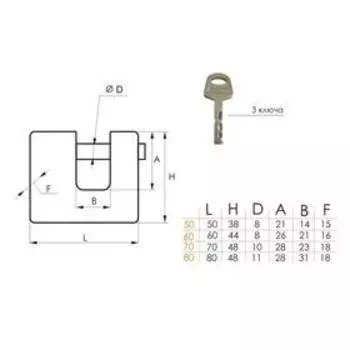 Замок навесной, 80 мм, BGI