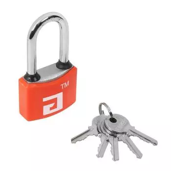 Замок навесной "АЛЛЮР" ВС1Ч- 364ПД, цвет красный, 5 кл. d=6 мм дл. дужка