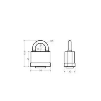 Замок навесной "АЛЛЮР" ВС1Ч- 375П, d=8.3 мм, влагозащитный, 6 ключей