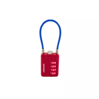 Замок навесной "АЛЛЮР" ВС1КТ-30/3 (H2), кодовый, с тросиком, d=3 мм, розовый