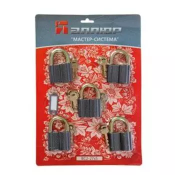 Замок навесной "АЛЛЮР" ВС2-27х5, система мастер-ключ, 5 шт.