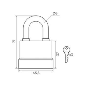 Замок навесной MARLOK ВС-1 00.40, всепогодный