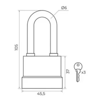 Замок навесной MARLOK ВС-1 00.40L, всепогодный