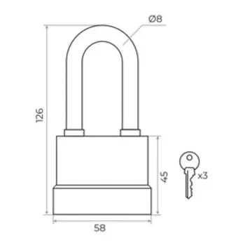 Замок навесной MARLOK ВС-1 00.50L, всепогодный
