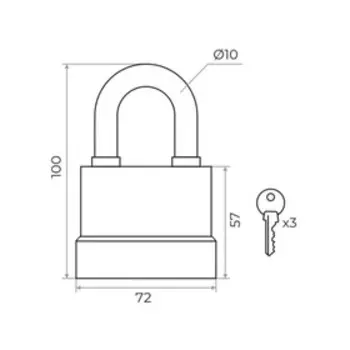 Замок навесной MARLOK ВС-1 00.60, всепогодный