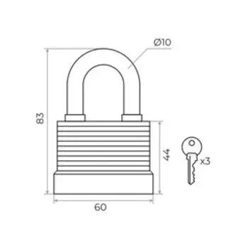 Замок навесной MARLOK ВС-1 05.50, всепогодный