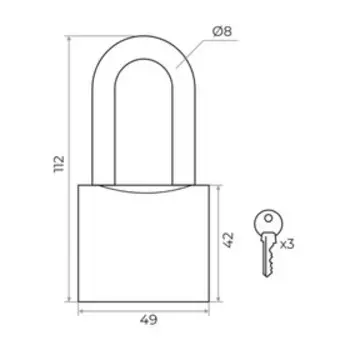 Замок навесной MARLOK ВС-1 2.50L ПП