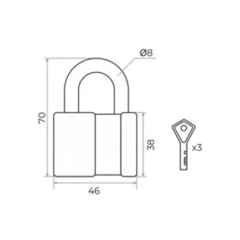 Замок навесной MARLOK ВС-2 AL, 50 мм