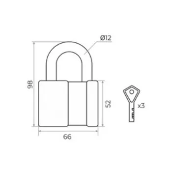 Замок навесной MARLOK ВС-2 AL, 70 мм
