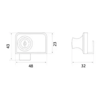Замок-стекло MARLOK №805, квадратный, цвет хром