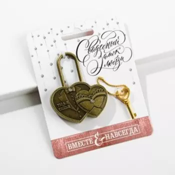 Замок свадебный с ключом «Ты и Я = Семья».