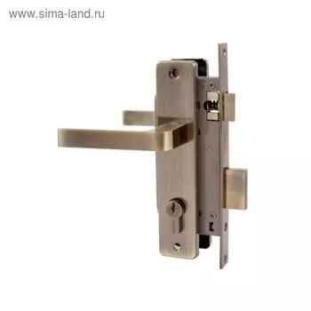 Замок врезной «АЛЛЮР» 126/1 AB, с ручкой, 4 ключа, цвет старая бронза