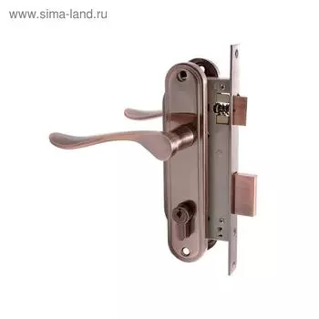 Замок врезной «АЛЛЮР» 127/1 AС, с ручкой, 4 ключа, цвет старая медь