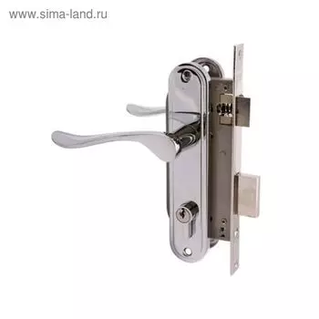 Замок врезной «АЛЛЮР» 127/1 CP, с ручкой, 4 ключа, цвет хром