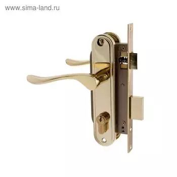 Замок врезной «АЛЛЮР» 127/1 GP, с ручкой, 4 ключа, латунь