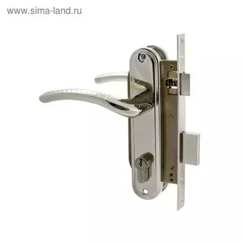 Замок врезной «АЛЛЮР» 132/1 CP, с ручкой, 4 ключа, цвет хром