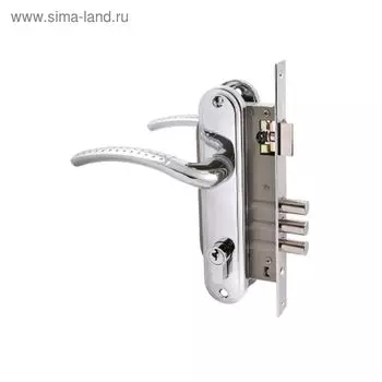 Замок врезной «АЛЛЮР» 132/3 CP, с ручкой, 4 ключа, цвет хром