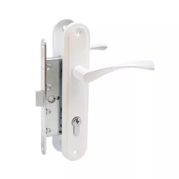 Замок врезной АЛЛЮР ЗВ 7-103/85 WW, с ручкой, белый