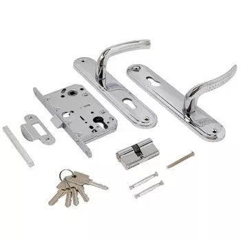 Замок врезной АЛЛЮР ЗВ 7-132/85 CP, с ручкой, цвет хром