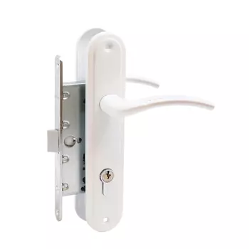 Замок врезной АЛЛЮР ЗВ 7-132/85 WW, с ручкой, белый