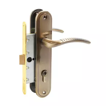 Замок врезной АЛЛЮР ЗВ 7-132/85 AB, с ручкой, цвет старинная бронза