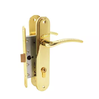 Замок врезной АЛЛЮР ЗВ 7-132/85 GP, с ручкой, цвет золото